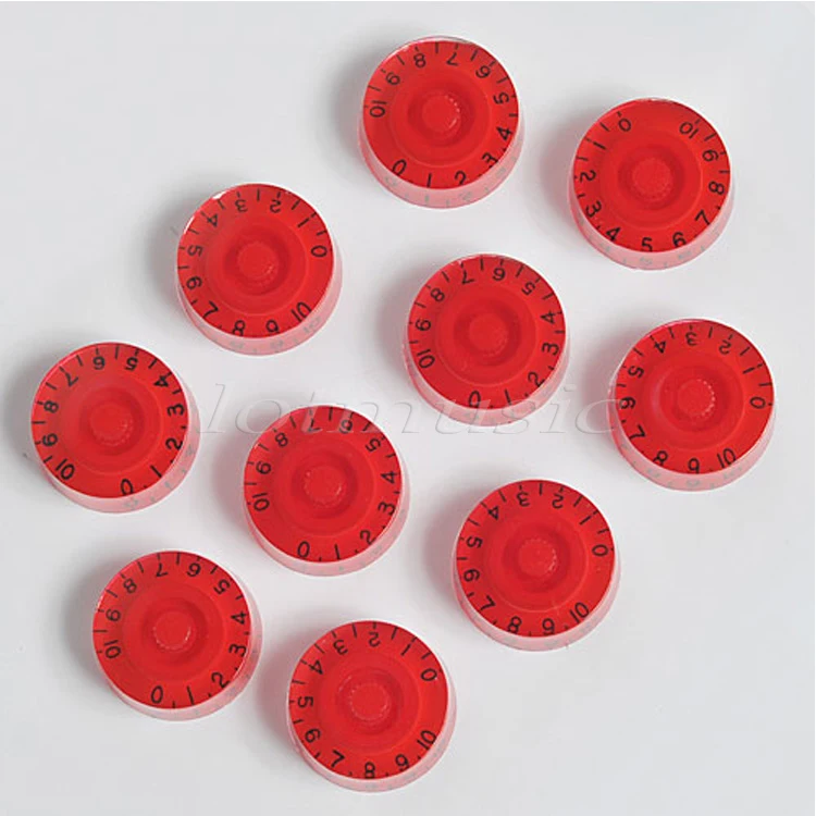 

10Pcs Red Guitar Speed Knob Guitar Knob for Electric Guitar Replacement