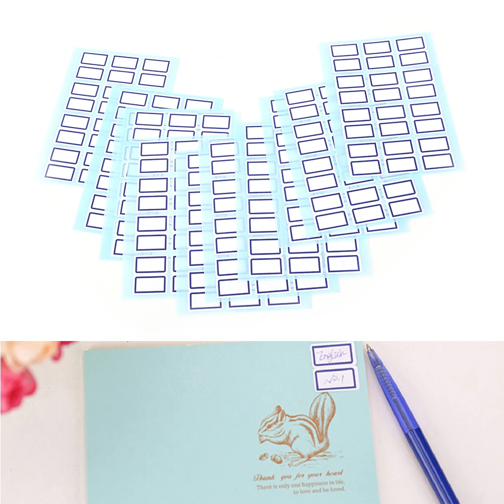 

12 Sheets DIY Sticky White Note Label Children Self Name Adhesive Writable Stickers Labels Blank toy