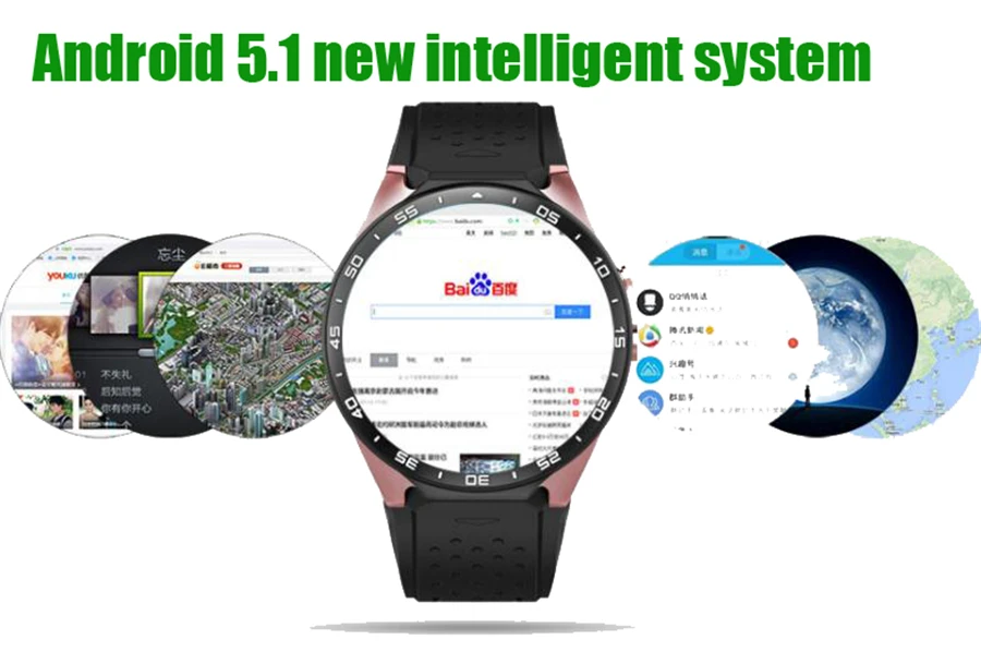 Android KW88 1,39 дюймовый экран высокой четкости wifi 3g gps MTK6580 Четырехъядерный 4G+ 512 M сердечного ритма Bluetooth спортивные Смарт-часы