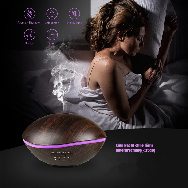 500Ml Led Light Air Ultrasonic Humidifier Household Essential Oil Diffuser Atomizer Freshener With Au P | Бытовая техника
