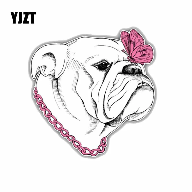 YJZT 12 7*13 2 см бульдог девушка фотосессия|car sticker|car decoration stickersdecoration car |
