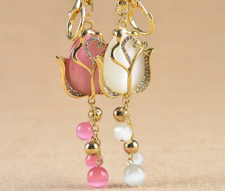 Горный Хрусталь Роза цветок кулон брелок для автомобиля креативный подарок на