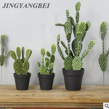 Искусственные кактусы 32 см/40 см пластиковые растения Opuntia искусственные зеленые