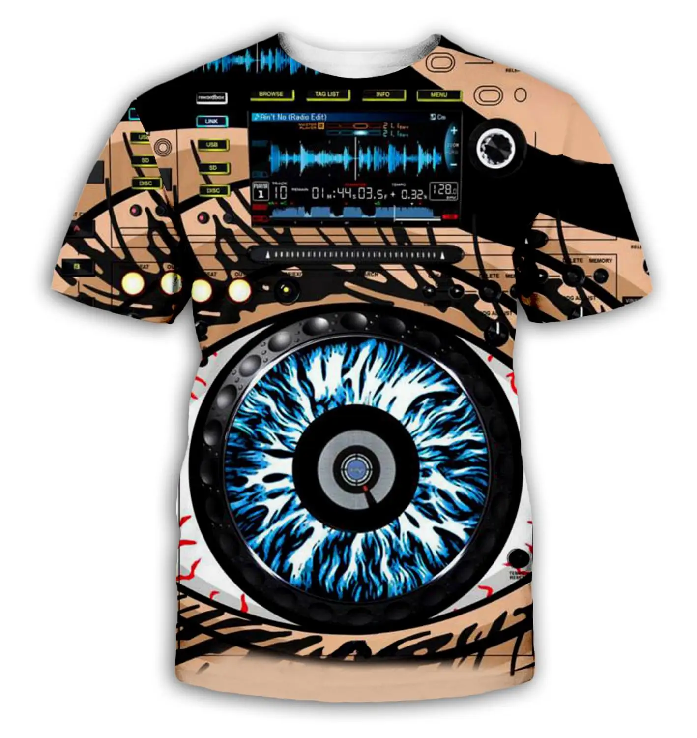 

Newest Fashion Rock Disco Party DJ T shirts Print Unisex Short Sleeve Men Women Hip Hop 3D Tee Shirt Sweatshirts Tops DJ013