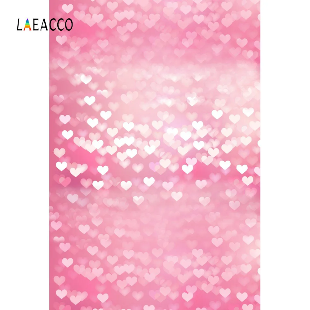 

Laeacco Pink Love Heart Bokeh Baby Newborn Children Photography Backgrounds Customized Photographic Backdrops For Photo Studio