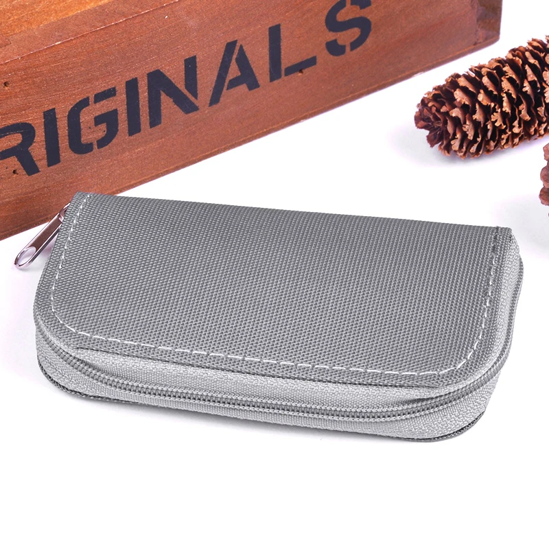 1 шт. черный 22 SDHC MMC CF Micro карта памяти чехол на молнии защитный кошелек|holder wallet|card