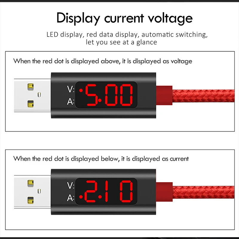 NOHON LED Display USB Type C Charging Data Cable For SamSung Gaxaly S8 Plus Fast Charge Xiaomi Mi 6 Huawei P9 Charger Cables | Мобильные