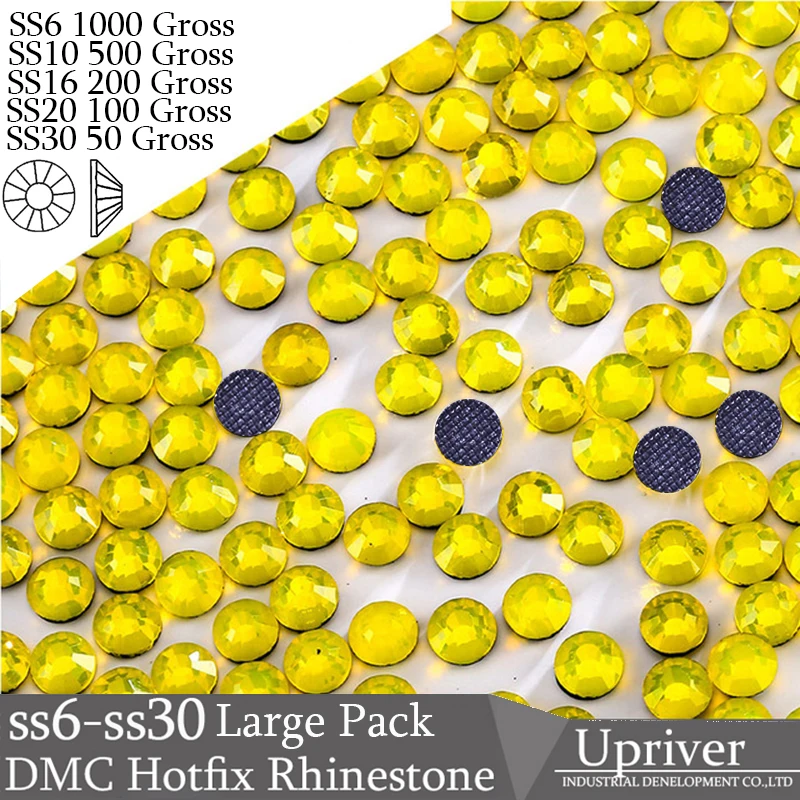 

Upriver Wholesale Large Pack Bulk Packing Shiny Glass SS6 SS10 SS16 SS20 SS30 Citrine Hotfix Rhinestones