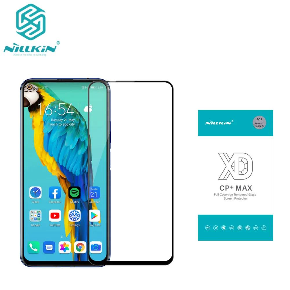 Полное Защитное стекло для huawei honor 20 Nillkin XD CP+ макс. Закаленное стекло Защитная пленка для экрана