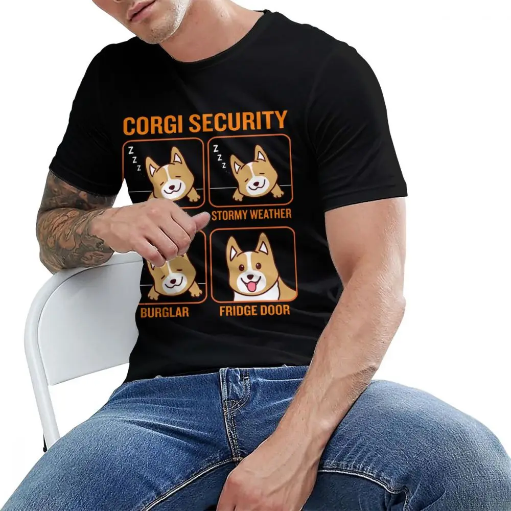 Мужская футболка с 3D-принтом Corgi Security Graphic популярная большого размера летняя |