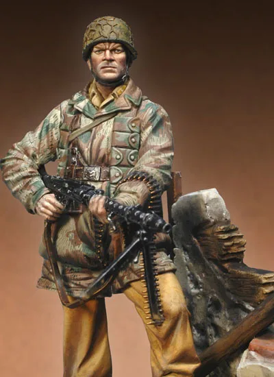 Неокрашенный комплект 1/18 90 мм Fallschirmjager soldier 1944 фигурка историческая из Смолы