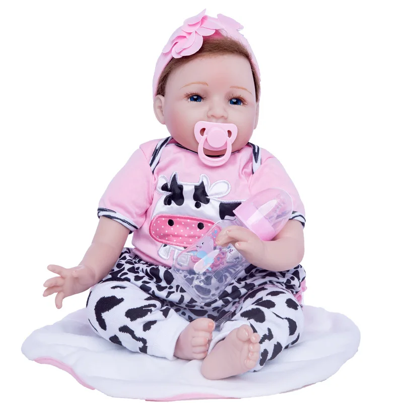Принцесса Анна 22 дюйма 55 см милая Кукла reborn силиконовая кукла baby boneca для девочки