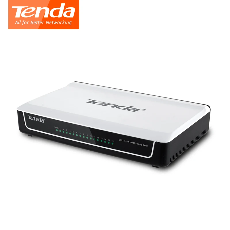 Tenda S16 16 Порты 10/100 м сети переключатели 3,2 Гбит/с коммутации Ёмкость быстрому включению