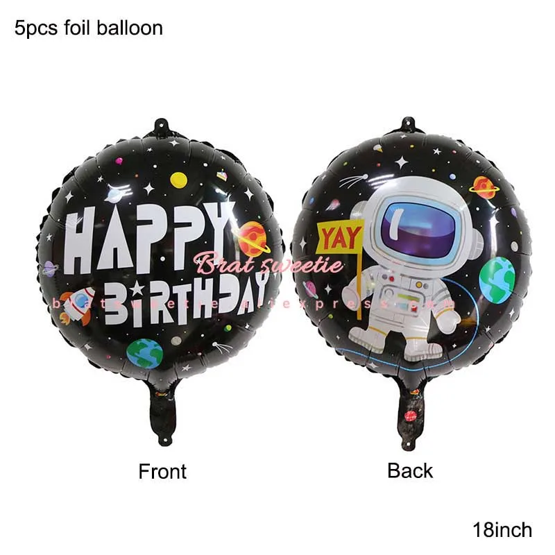 5pcs 18in space Космические вечерние космонавты и ракеты корабль фольгированные шары галактика солнечная система тема вечерние для мальчиков детские украшения на день рождения - Цвет: 5pcs 18in space