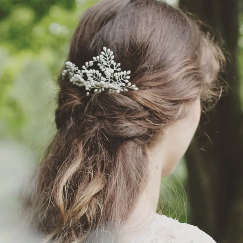 FORSEVEN жемчужный кристалл проволока расчески для волос головной убор невесты