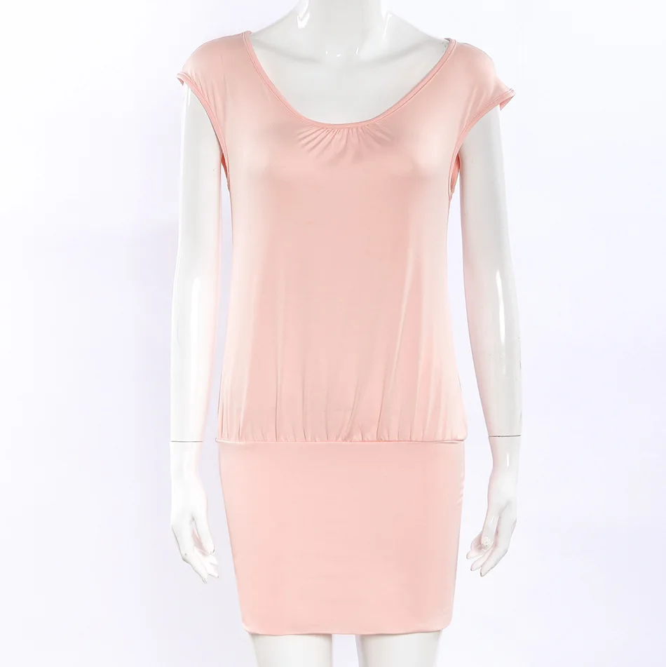 Женское пляжное мини платье с коротким рукавом розовое или фиолетовое