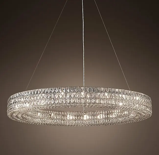Led e14 Ретро АМЕРИКАНСКИЕ ЖЕЛЕЗНЫЕ хрустальные прозрачные круглые люстры