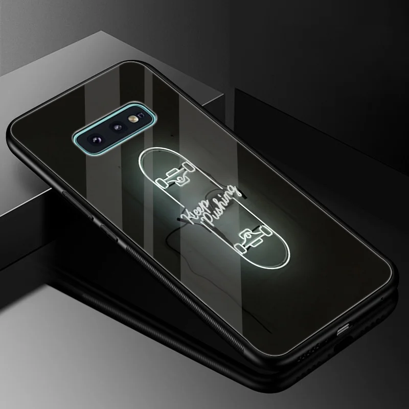 Gerleek стекло ТПУ спортивный скейт доска чехол для Samsung S7 Edge S9 S8 Plus Note 8 9 S10 | Мобильные