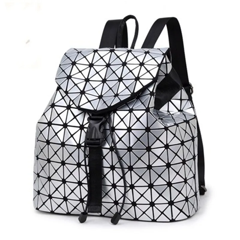 Женская мода Drawstring Рюкзак Решетки Алмаза Геометрия Стеганые Дамы Мешок Сумка Для