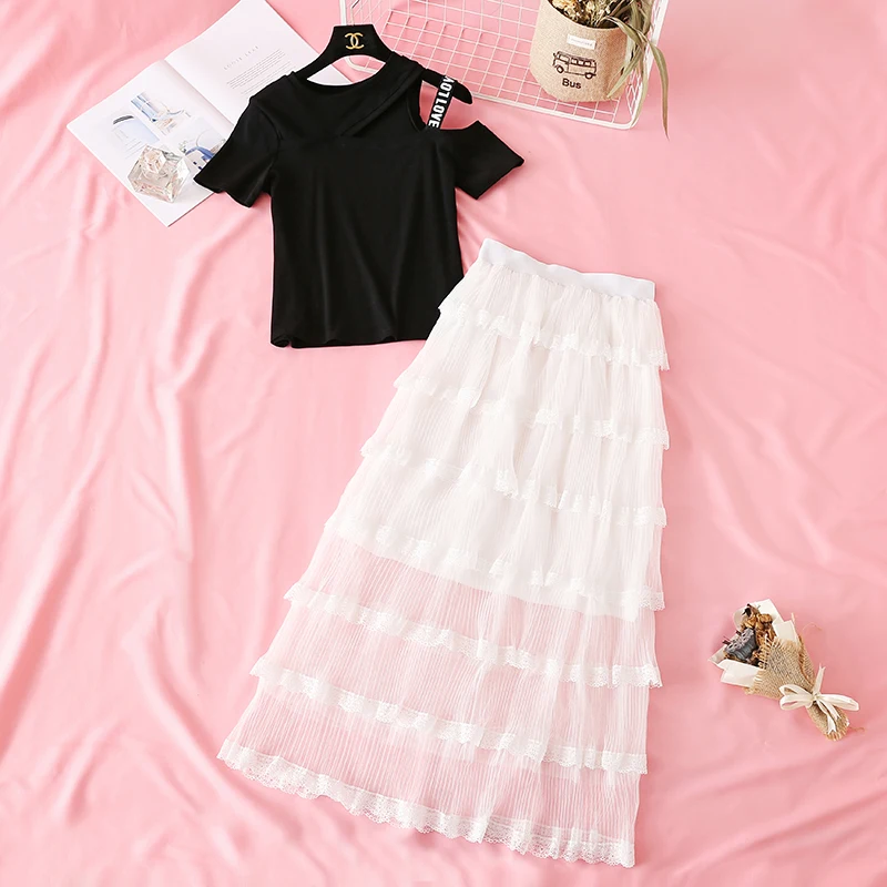 Женский модельный комплект из двух предметов Элегантная футболка с коротким