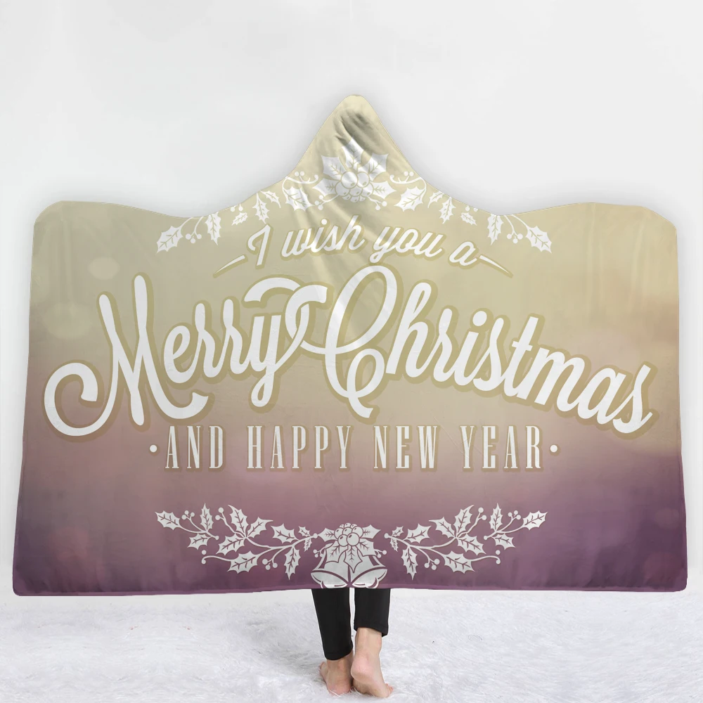 Одеяла хорошего качества с зелеными растениями шапки одеяла надписью &quotMerry