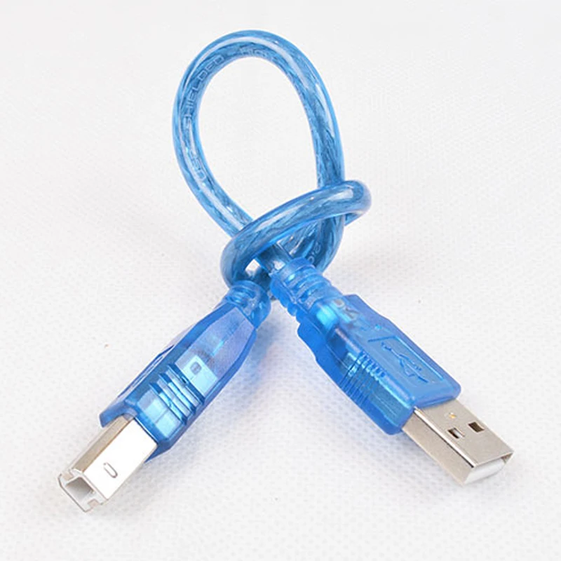 1 фут 30 см короткий кабель для принтера типа А папа в USB 2 0 синий|Компьютерные