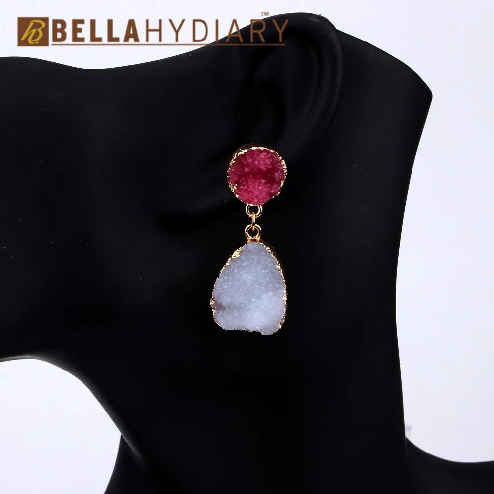 Модные серьги из смолы Druzy, серьги в форме капли воды для женщин, ювелирное изделие, массивные серьги Mujer Moda, подарки для женщин, аксессуары
