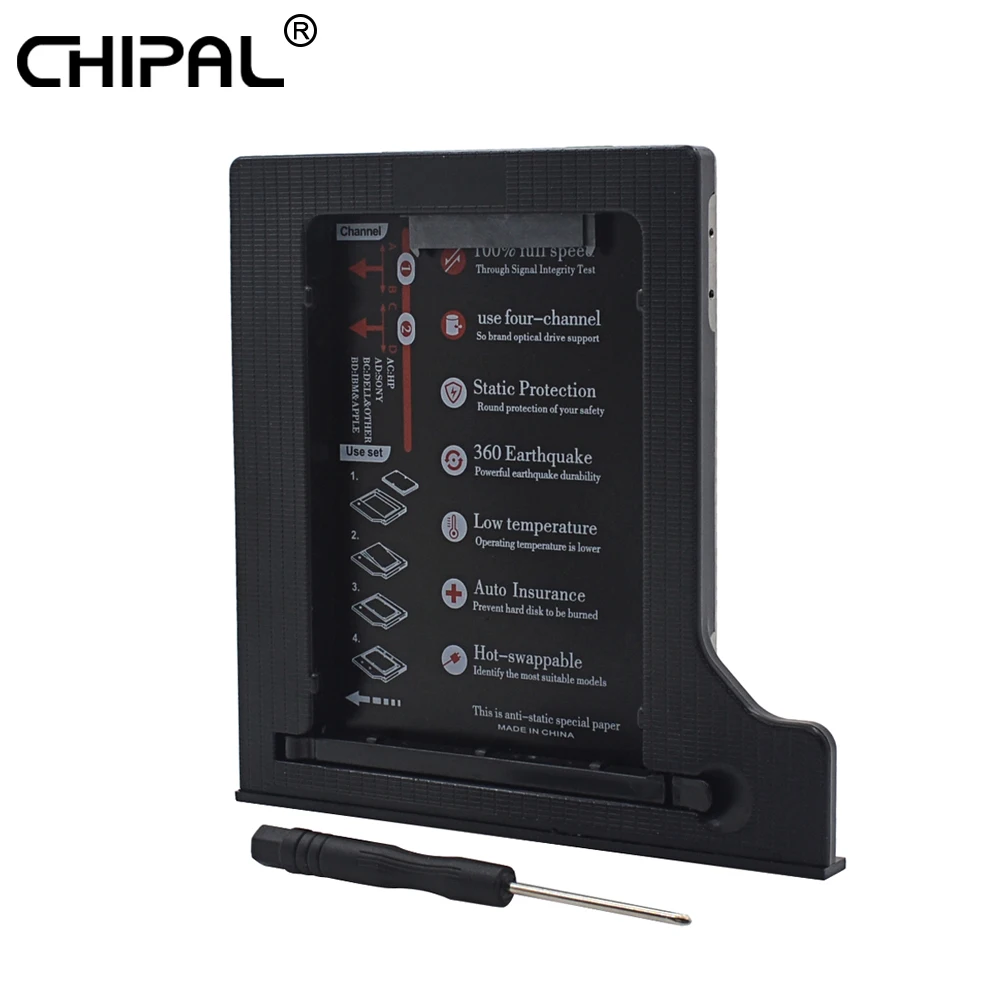 CHIPAL 4 канальный 2 й жесткий диск Caddy 9 5 мм SATA к 3 0 для &quotSSD чехол корпус светодиодный