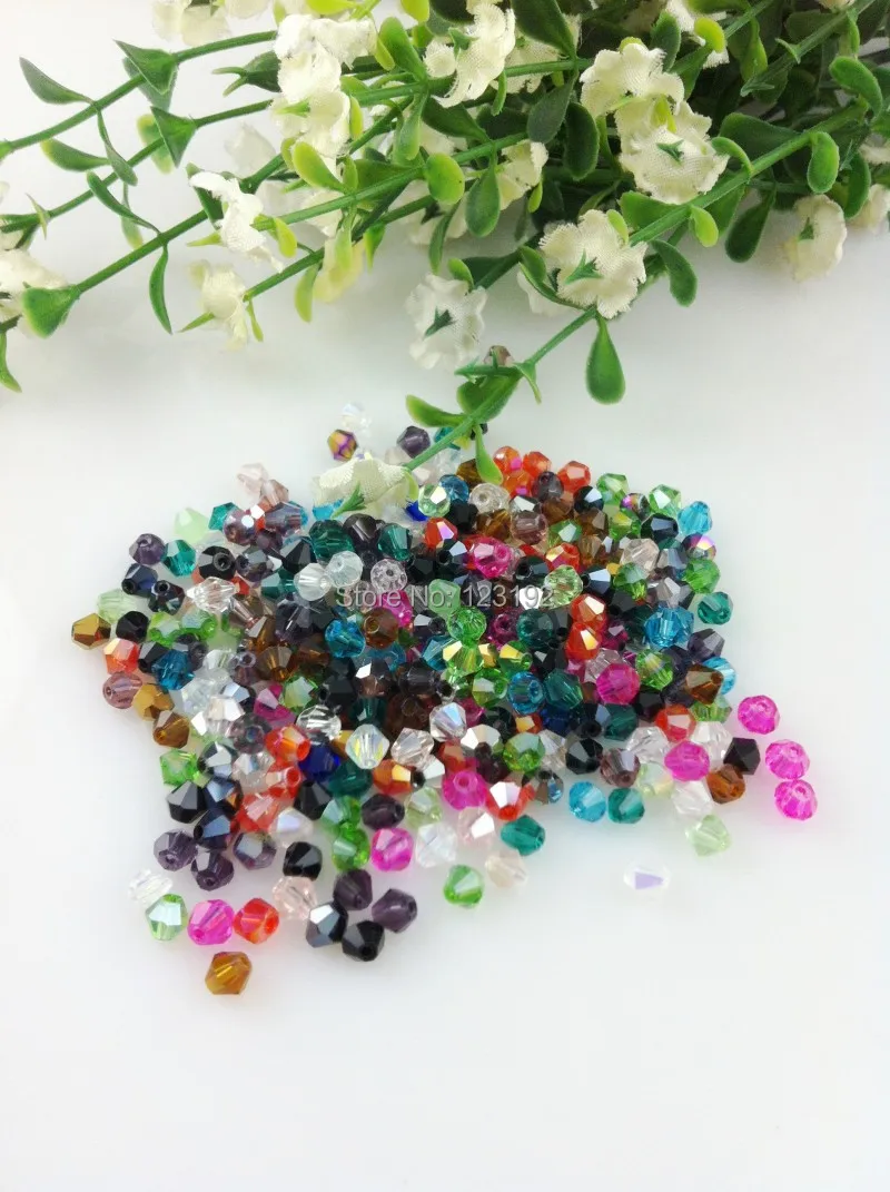 China Crystal Beads Glass Faceted Bicone 4mm Approx 1200Pcs Free Shipping-(Num 1) | Украшения и аксессуары