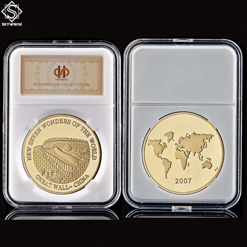 

2007 China The Great Wall Mascot Token Gold Coin New Seven Wonders of The World Souvenir Gifts Coin