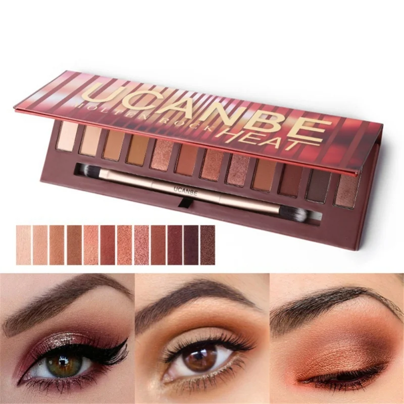 Совершенно новые мерцающие матовые тени для век Smoky Eyes красно-коричневая