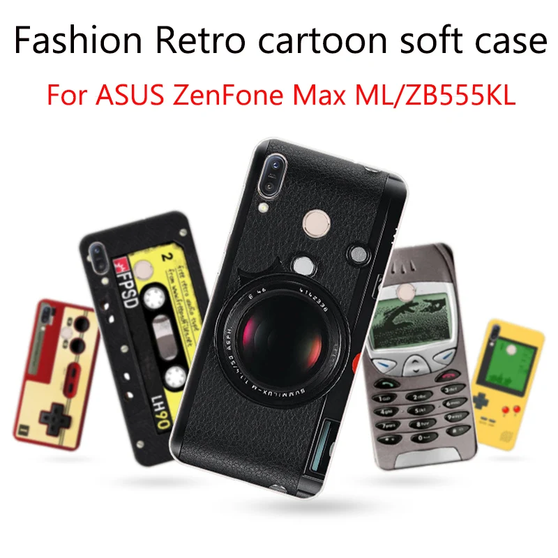 Чехол для ASUS ZenFone Max ML милые мягкие чехлы в ретро стиле с мультяшным рисунком ZB555KL