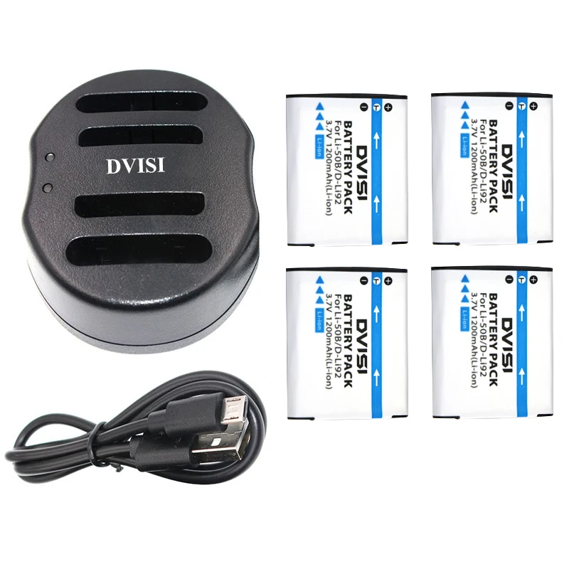 4x bateria LI 50B батарея + двойное зарядное устройство USB для Olympus Stylus 1020 1030 8000 u 1010 PENTAX Optio