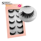 Shidhangpin норковые ресницы 3D Искусственные норковые ресницы 5 пар, натуральные ресницы в полоску для ресниц 3d накладные ресницы для макияжа Набор