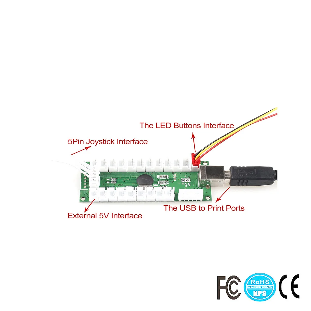 Аркада DIY Kit запчасти USB контроллер для ПК 8 способов управления палкой +