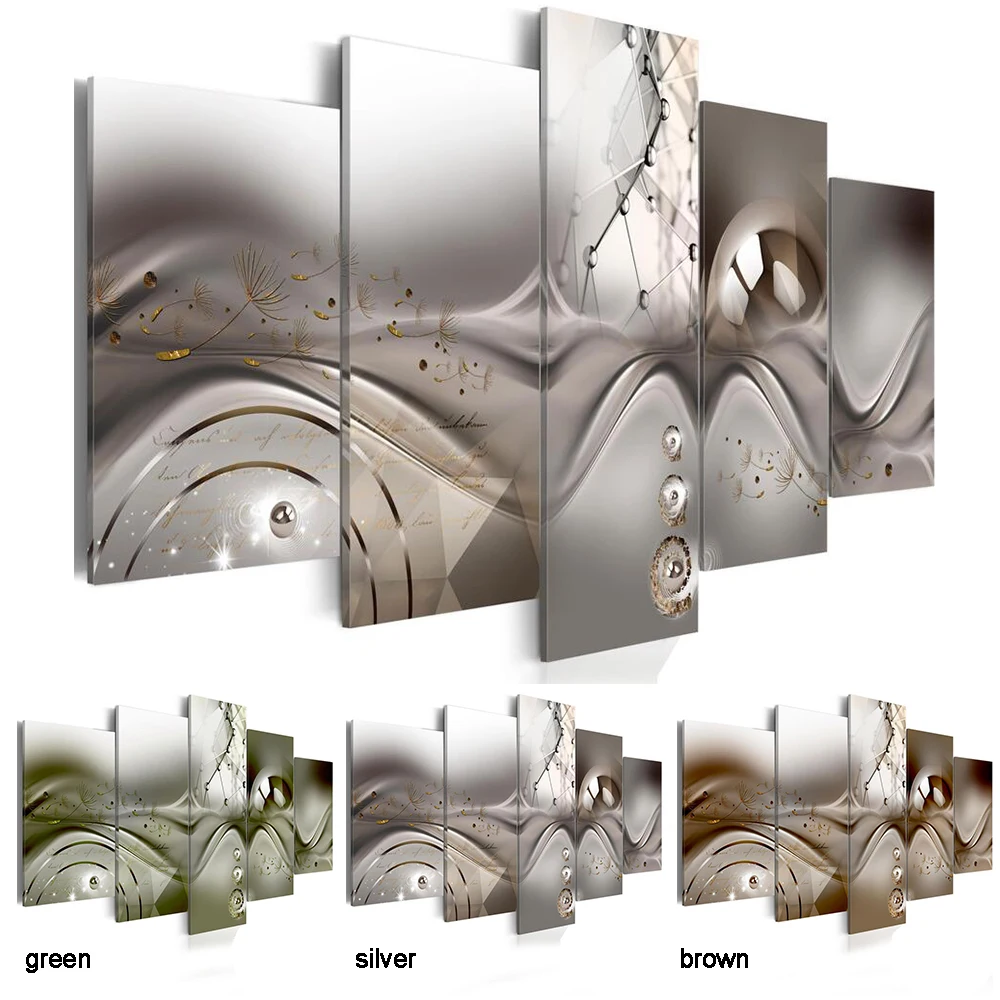 

2019 5PCS/Set Fashion Wall Art Canvas Painting Abstract Dandelion Modern Home Decoration,Choose Color And Size(No Frame)