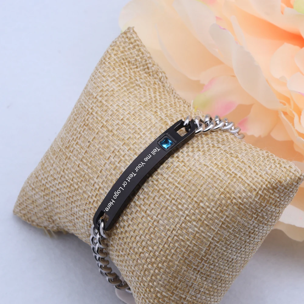 Красивый новый дизайн браслет с надписью Выгравированный любой текст или