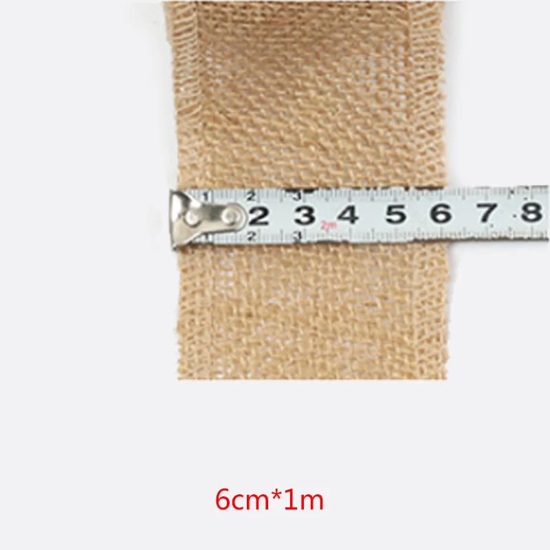 6cm Новые Вечерние, популярные, сделай сам, свадебные сумки, материал, пеньковая лента, натуральные поделки, декоративная подарочная оберточная лента из джута, мешковины, 1 м/рулон - Цвет: 6cm