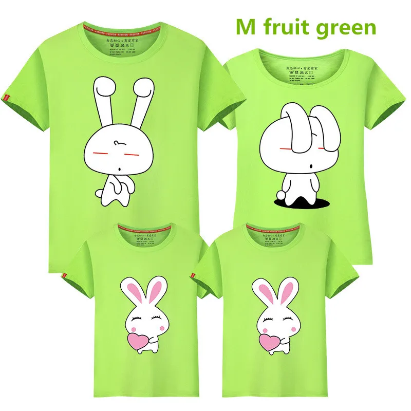 Новый Родитель-ребенок Футболки прекрасный мультфильм кролик любителей рубашки