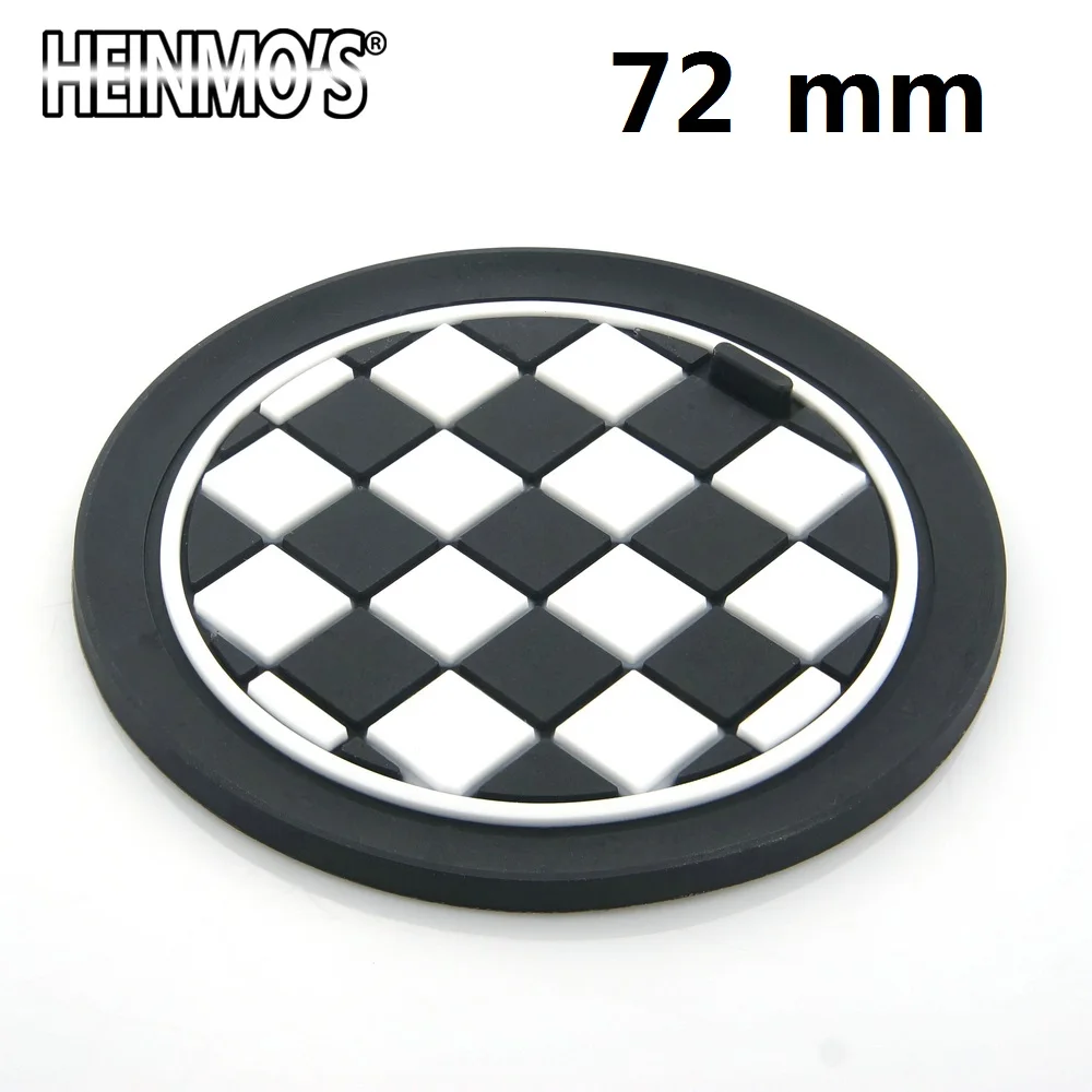 Для MINI Cooper S One Clubman Countryman R50 R53 R55 R56 R60 автомобильные наклейки аксессуары держатель стакана воды коврик для MINI F56 F54 F60 - Название цвета: Checker 72mm
