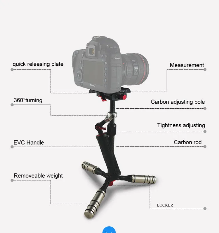 DSLR беззеркальных Steadicam Регулируемый ручной углерода Волокно GLIDECAM видео Камера