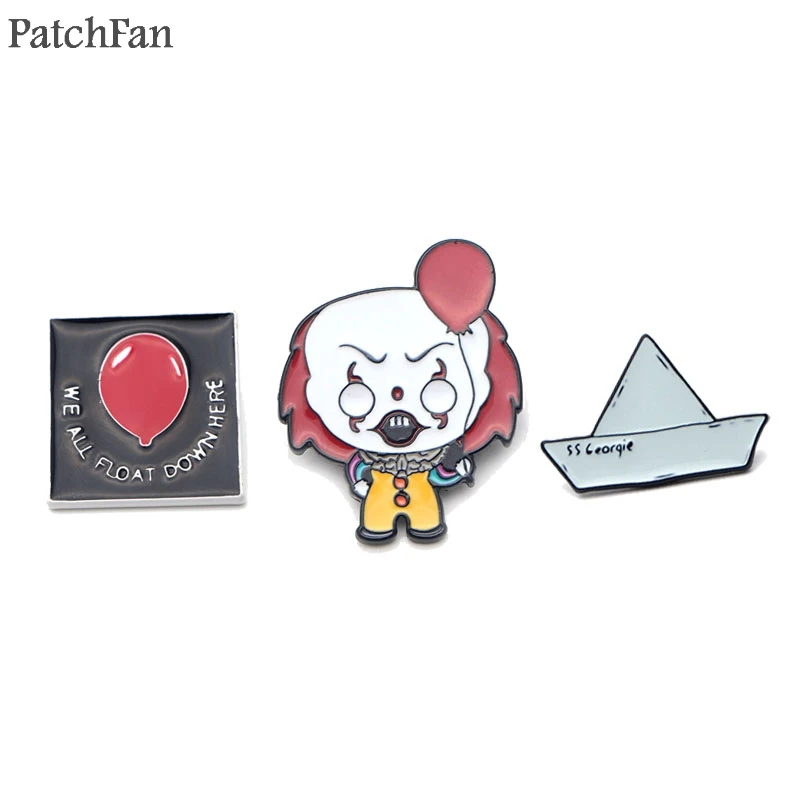 Patchfan Стивен Кинг это клоун цинковый сплав галстук булавки значки para рубашка сумка Одежда Кепка рюкзак броши для обуви значок медаль A1309