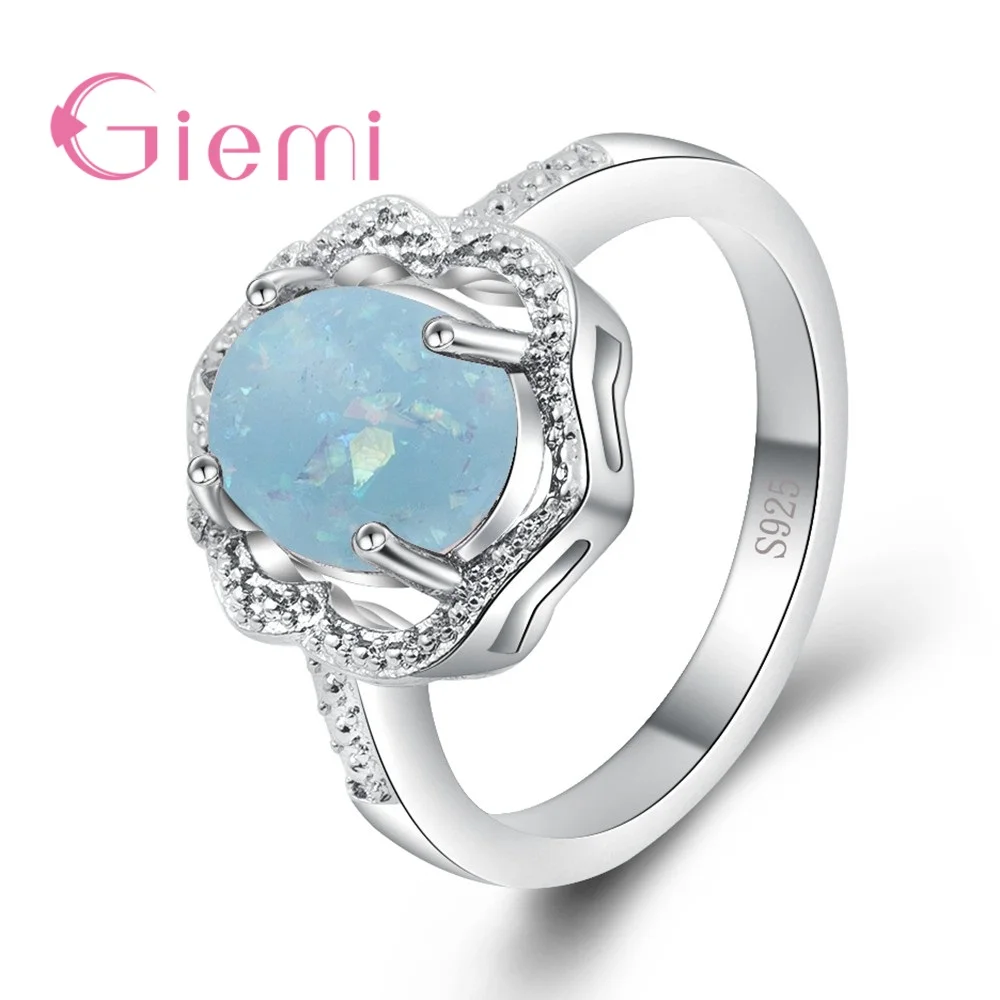 

Кольцо из серебра 925 пробы с круглым опалом, 6 цветов