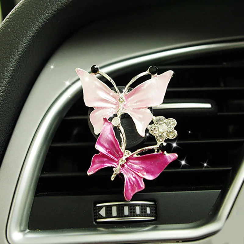 butterfly 1 JOORMOM автомобильный Кондиционер на выходе Духи клип инкрустированный бабочка автомобильный парфюм лист для женщин Автомобильный интерьер - Название цвета: butterfly 1