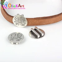 olingart 17mm 4pcslot fashion jewelry clasps round belt buckle boy girl for flat leather cord bracelet diy leather accessories