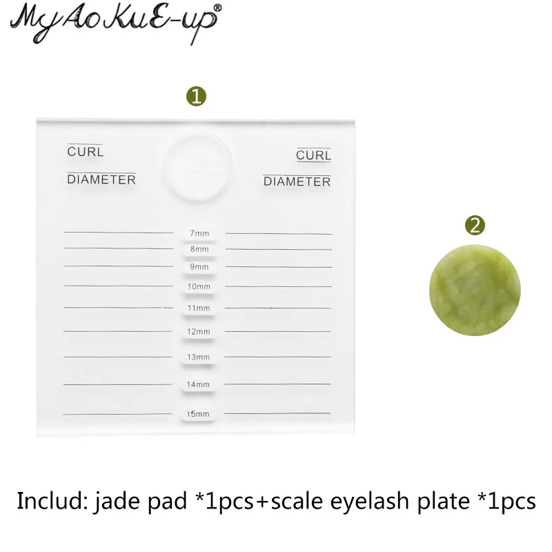 Lash StandxJade pad 2 в 1 акриловые накладные ресницы стенд клей колодки поддон держатель ресниц с отметкой клещей Искусственные ресницы, удлинение необходимые инструменты - Цвет: Lash StandxJade pad