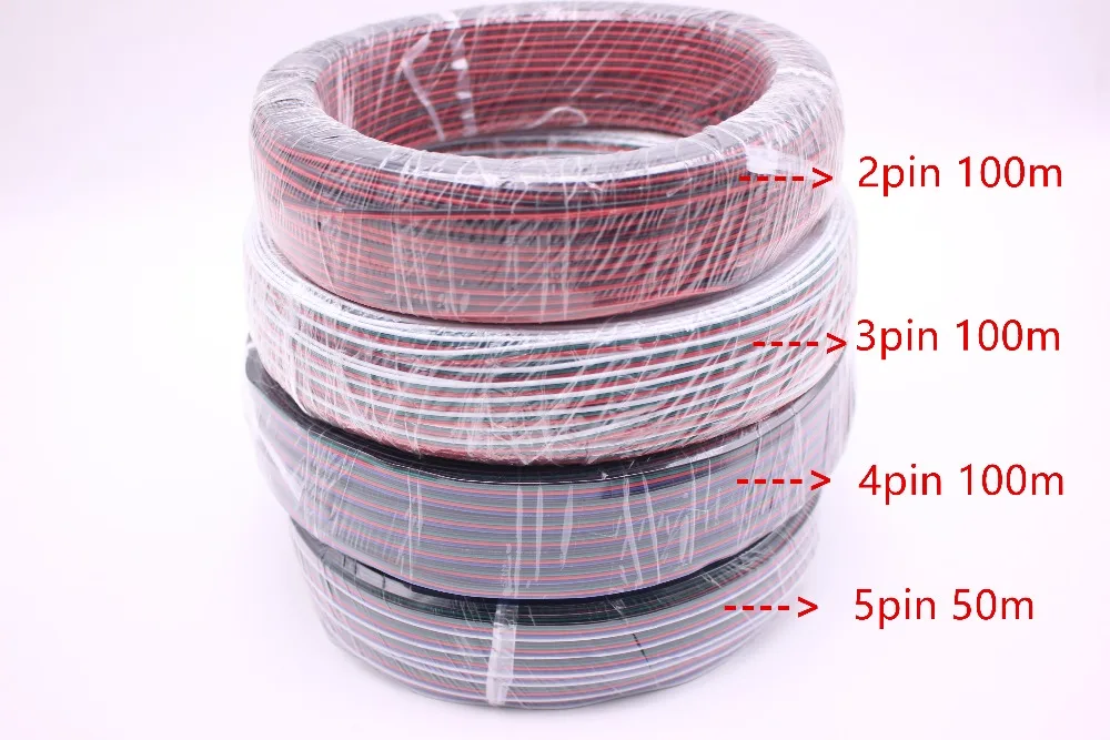 2Pin 3Pin 4Pin 5Pin 1 м 5 10 18AWG 20AWG 22AWG Электрический Удлинительный кабель для одноцветных RGB