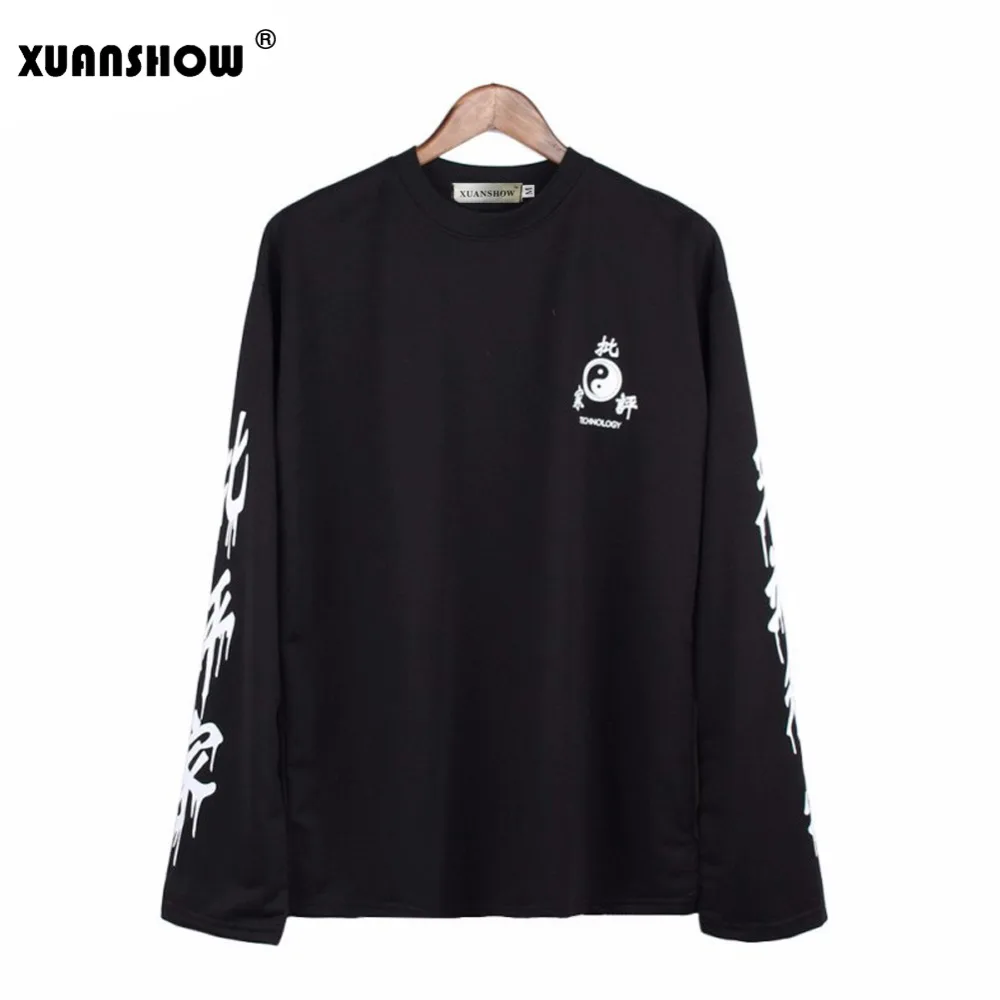 XUANSHOW Осень Зима Большие размеры Harajuku Женская толстовка Новая мода технология печатных пуловеры в стиле панк женские Moletom