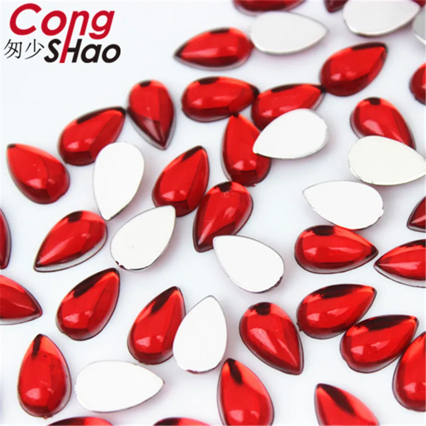 Cong Shao 400 шт. 6*10 мм Красочные акриловые стразы с плоской задней стороной отделка
