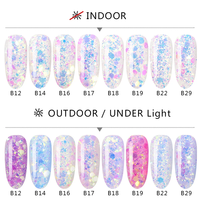 Голографические блестящие нестандартные сменсветильник цвета для ногтей Holo |